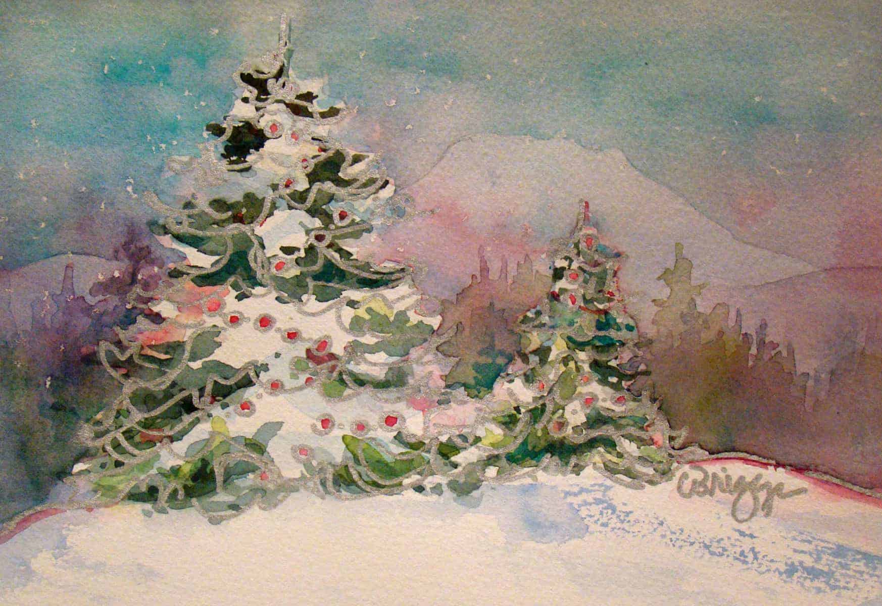 Winter Tree 1 Blog Cindy Briggs Art Watercolor Painting