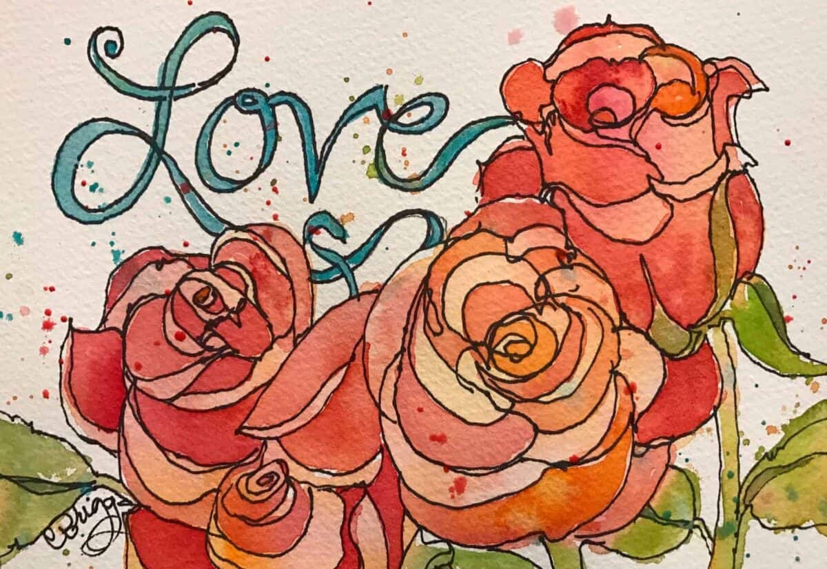 Love Rose Painting just for the love of it Cindy Briggs Art Watercolor Painting