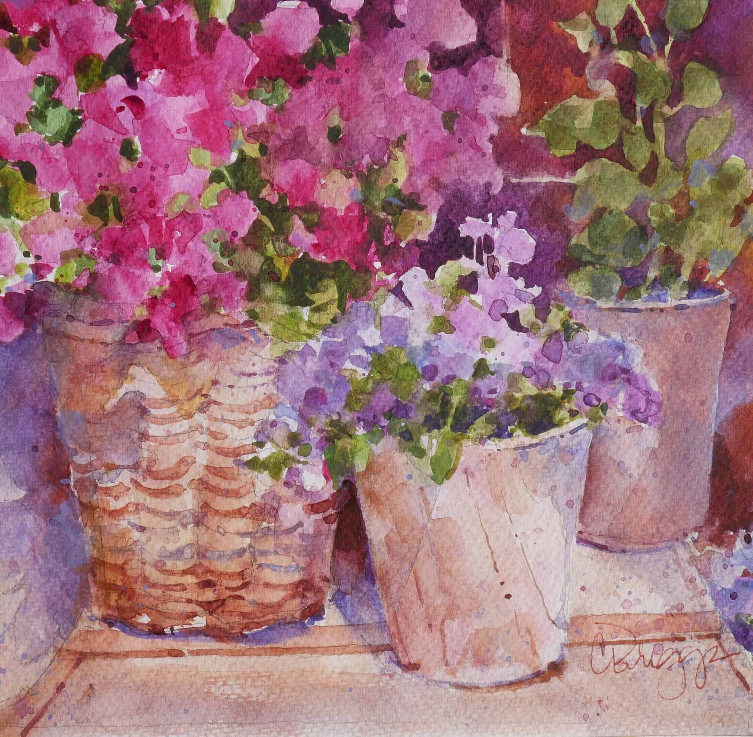 Fleurs scaled Fleurs Cindy Briggs Art Watercolor Painting