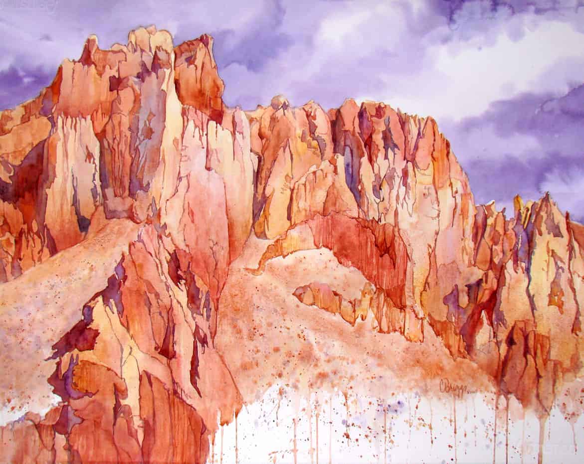 Ascendence Ascendence, Smith Rock State Park Cindy Briggs Art Watercolor Painting