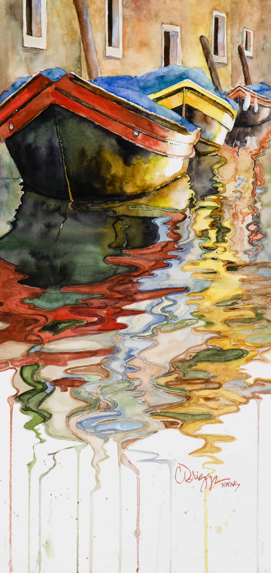 Solo noi tre Venezia Solo Noi Tre Cindy Briggs Art Watercolor Painting