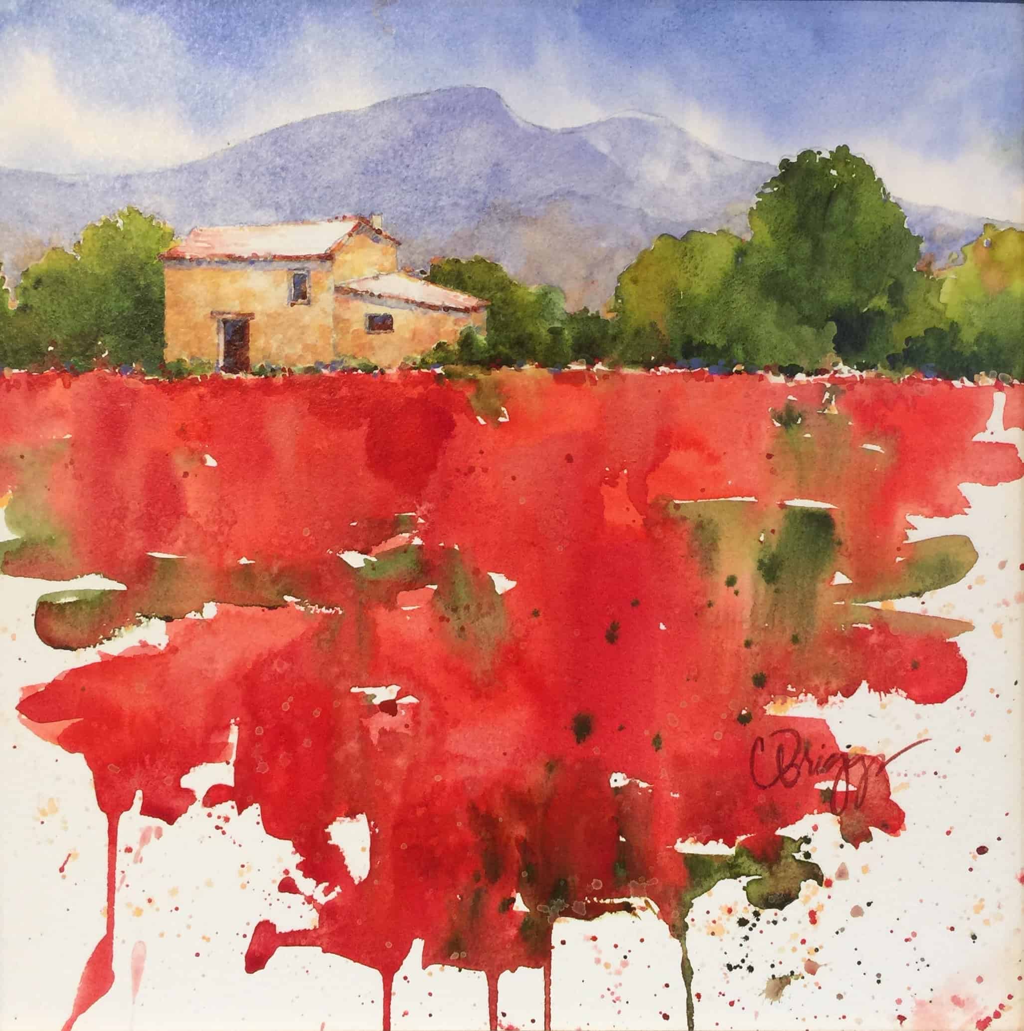 Tranquil Provence Tranquil Provence Poppies Cindy Briggs Art Watercolor Painting