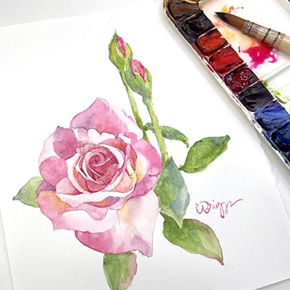 Cindy Briggs Watercolor Roses for Valentines Day Workshop