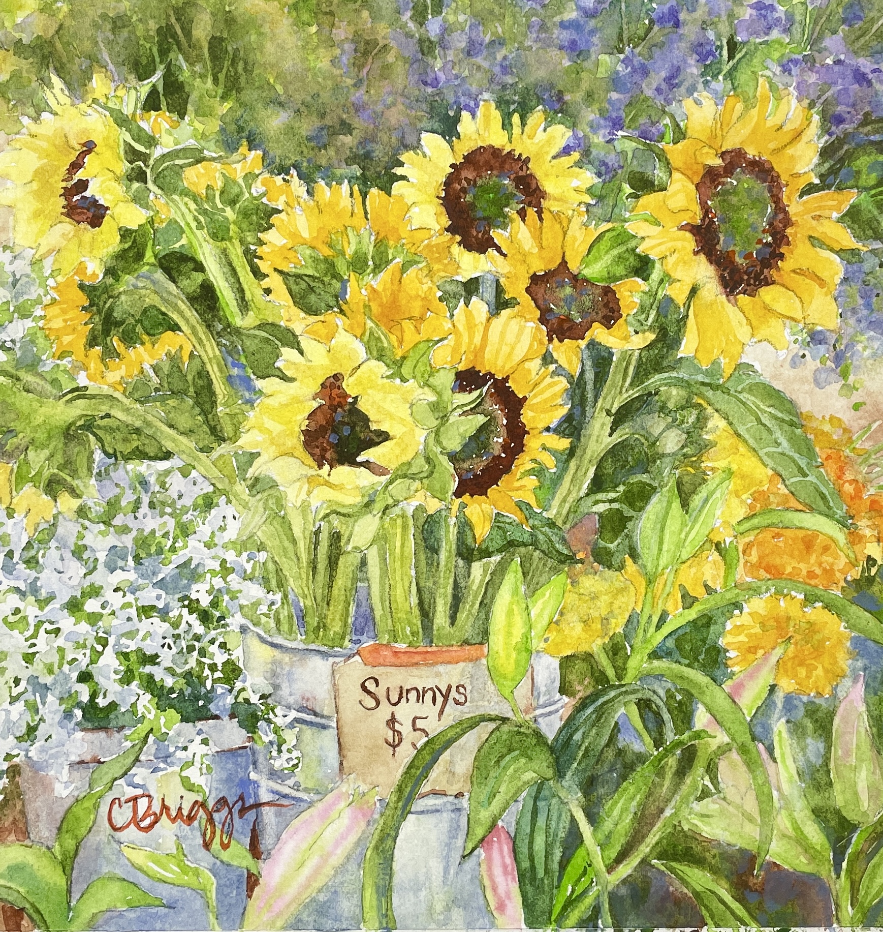 Sunnys Sunny Market Flowers Watercolor Workshop