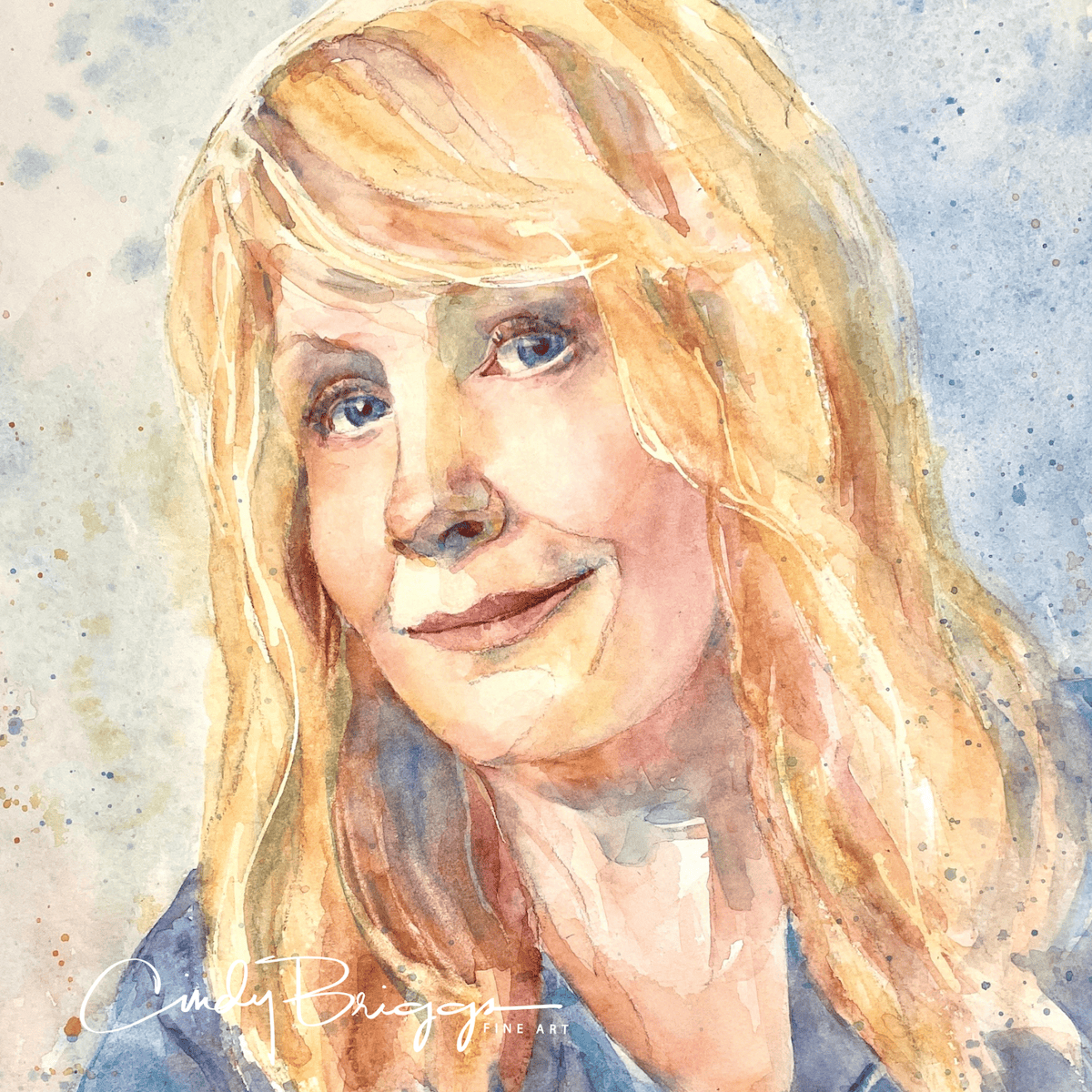 Cindy Briggs Watercolor Painting Portrait - Cindy Self Portrait