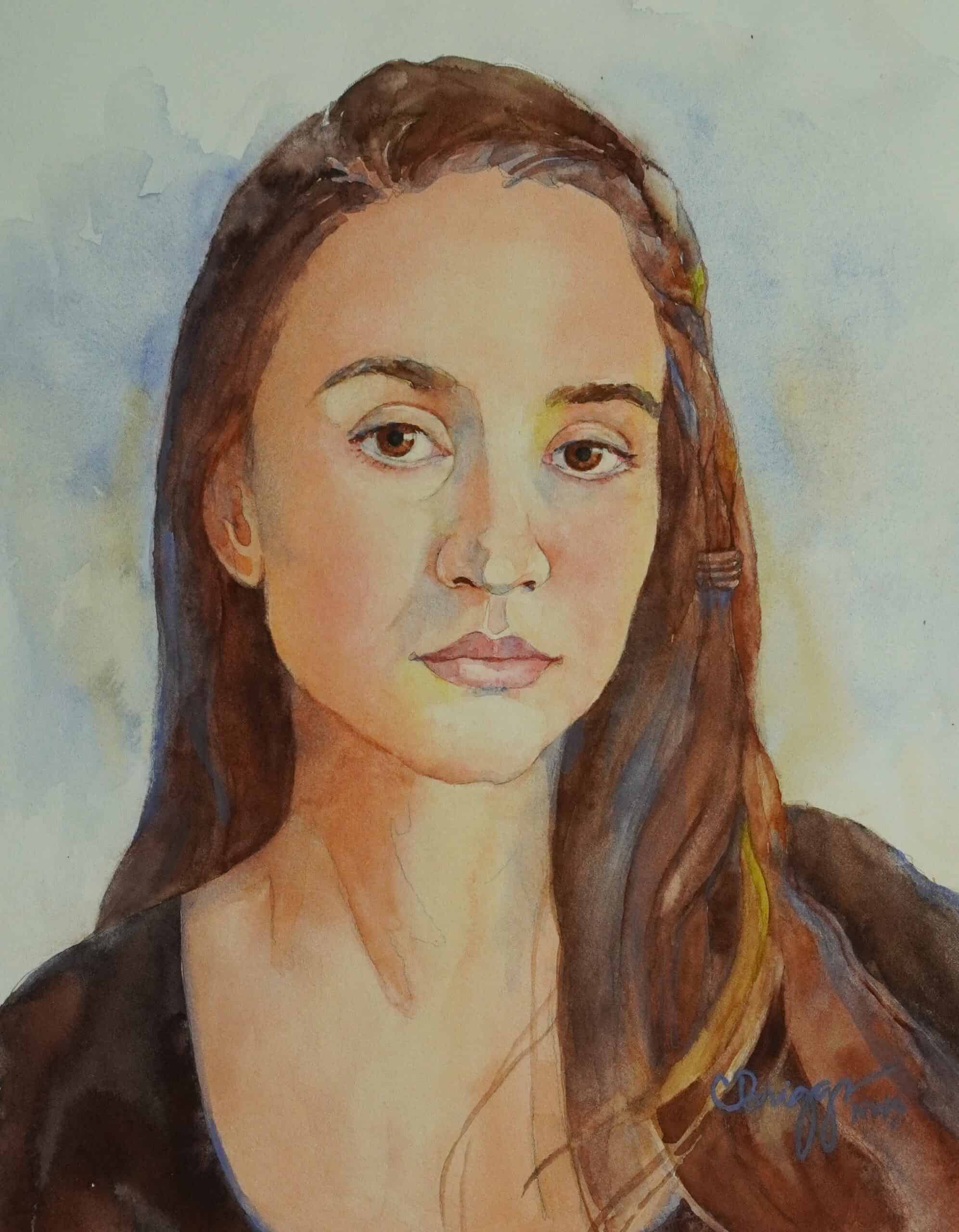 Cindy Briggs Watercolor Painting Portrait - Isabelle WC by Cindy Briggs