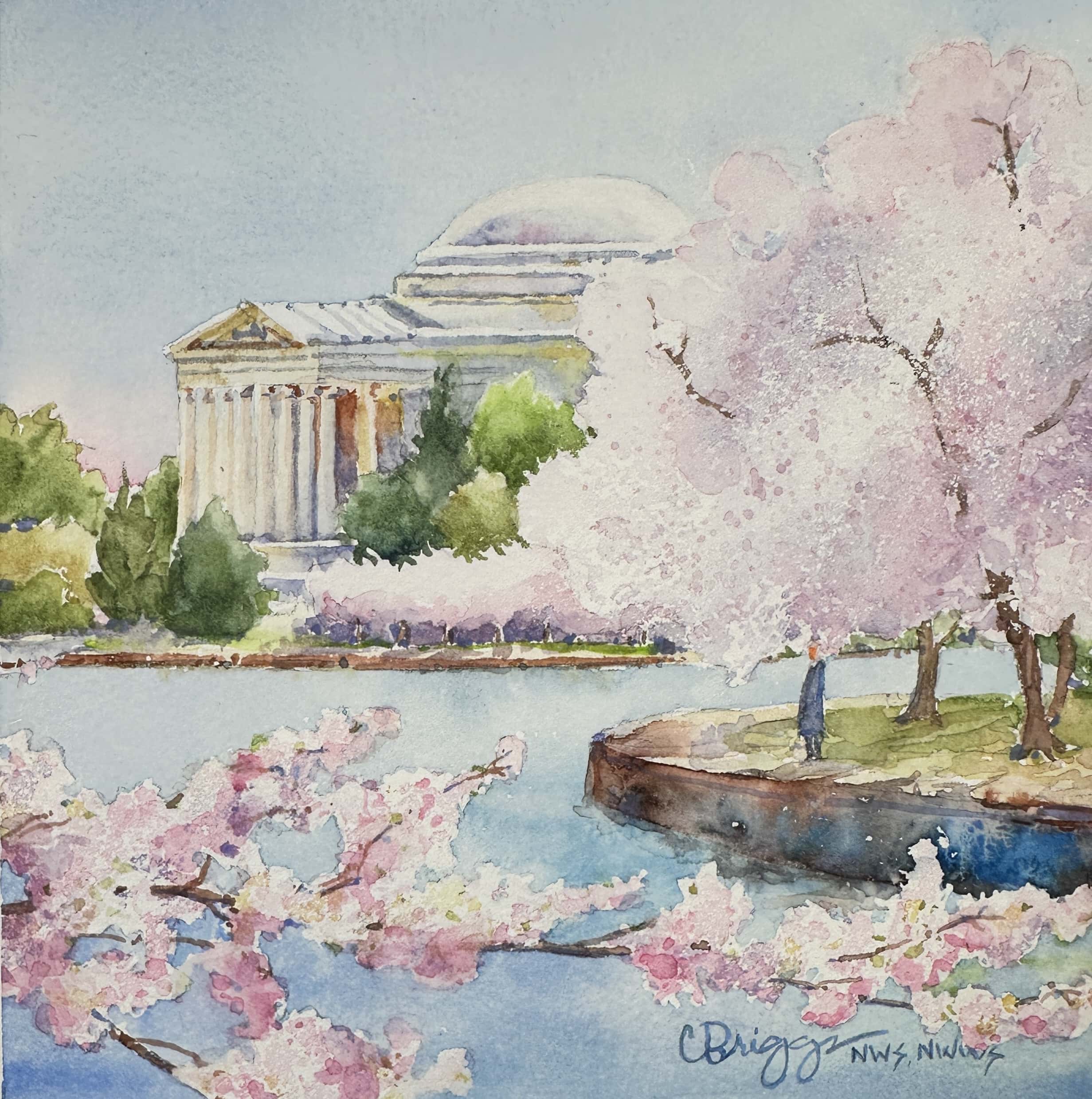 3 Spring's Serenade - cherry blossoms watercolor painting