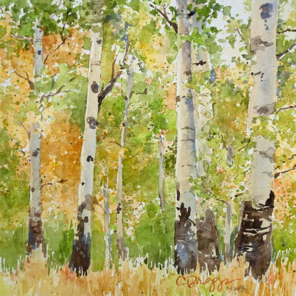 Forest scene watercolor landscape inspiration