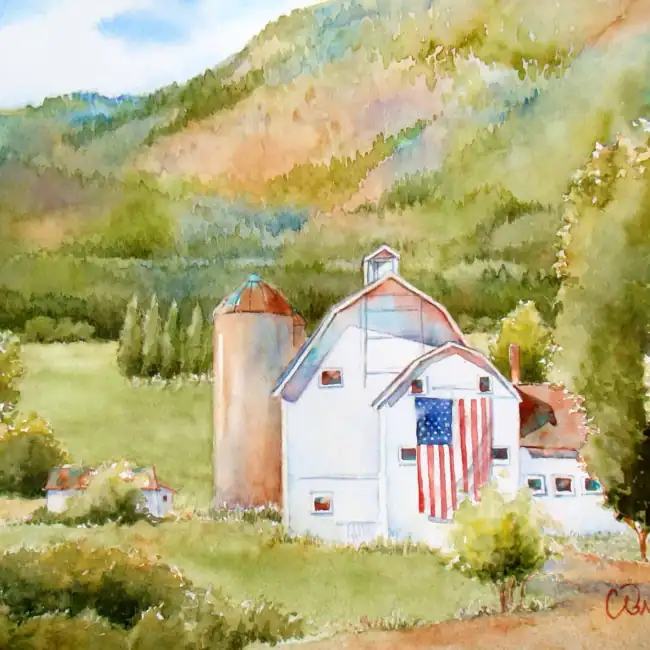 All American Cindy Briggs Art Watercolor Painting All American