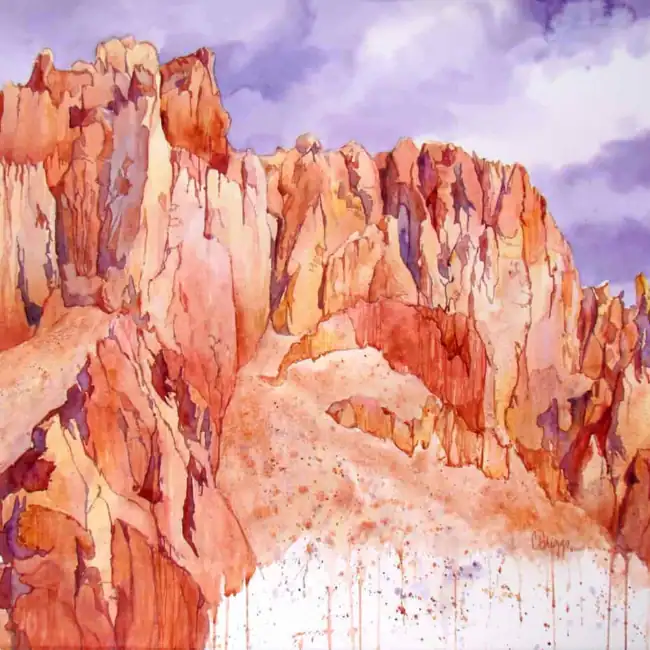 Collections Cindy Briggs Art Watercolor Painting Ascendence, Smith Rock State Park