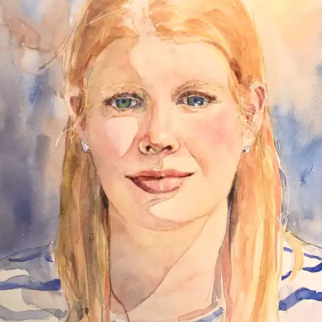 Casey Cindy Briggs Art Watercolor Painting Casey’ in this captivating 8×10 watercolor portrait by Cindy Briggs