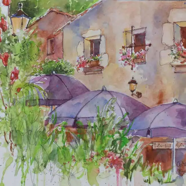 Collections Cindy Briggs Art Watercolor Painting Catalonia-Colores