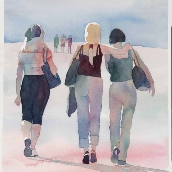 Strolling Cindy Briggs Art Watercolor Painting Strolling-scaled