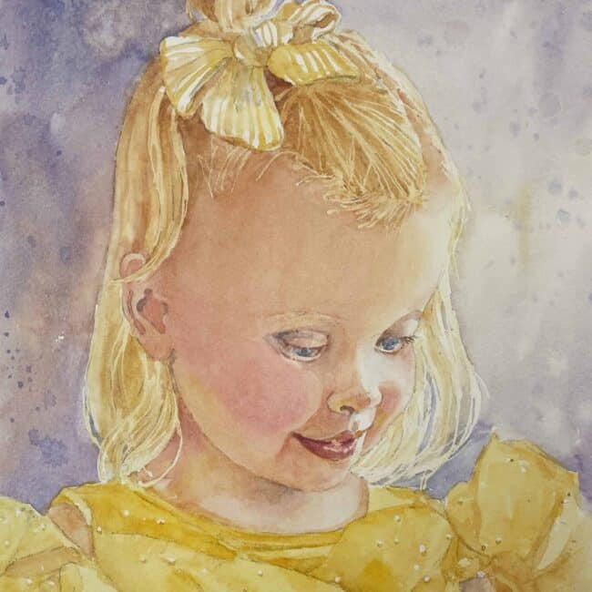 Sweet Caroline Cindy Briggs Art Watercolor Painting Sweet-Caroline-8x10-WC-scaled
