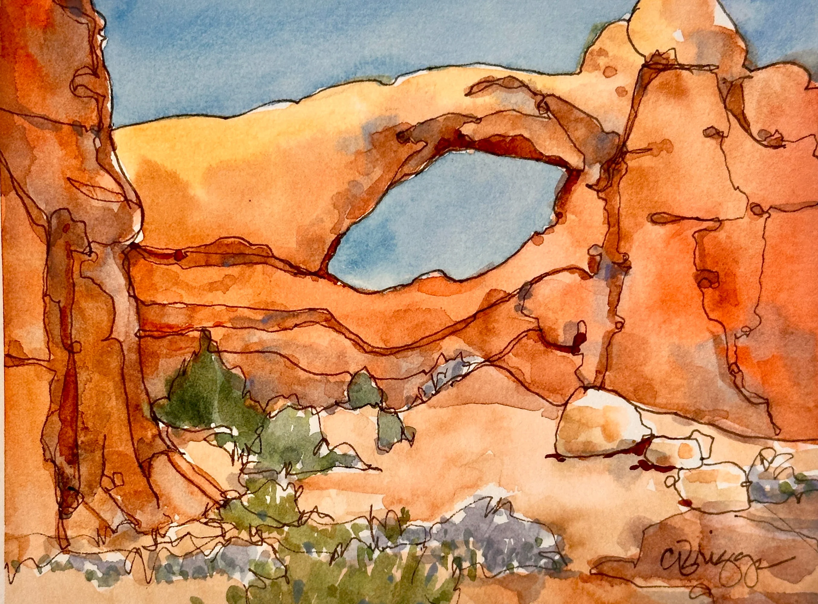 10 Arches National Park Quick Sketch Watercolor Journaling 6 x 8 Canyonlands Cindy Briggs Art Watercolor Painting