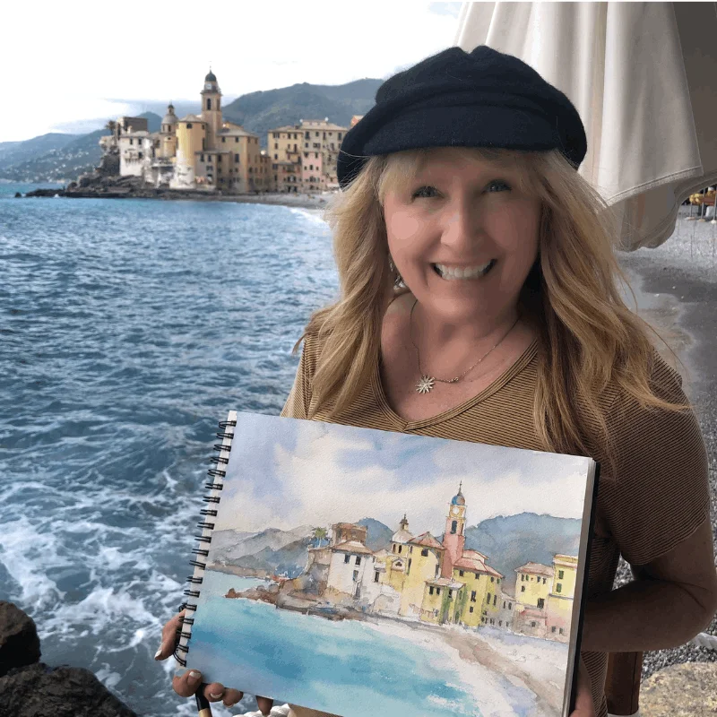 Home Cindy Briggs Art Watercolor Painting 3 Cindy in Camogli