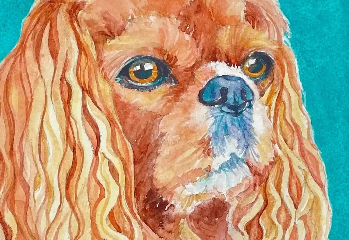 National Puppy Day Cindy Briggs Art Watercolor Painting Bella 8 x 8 Watercolor Sold National Puppy Day Cindy Briggs Art Watercolor Painting