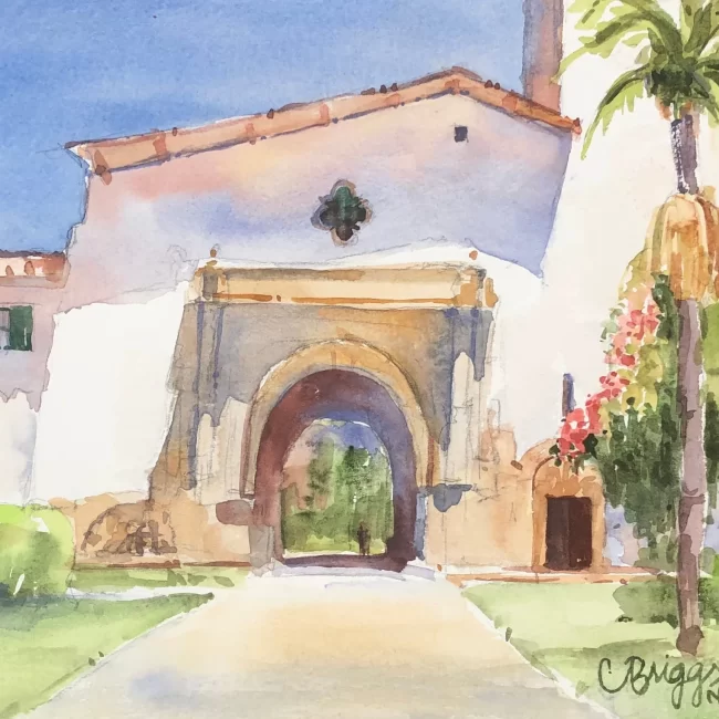 Cindy Briggs Santa Barbara Sunshine 8 x 10 Plein Air Watercolor Collections Cindy Briggs Art Watercolor Painting
