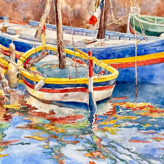 Coulliour Couleurs 12 x 24 Master Painting w Frame 4500 copy Collections Cindy Briggs Art Watercolor Painting