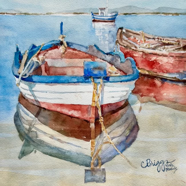 Sicilian Trio 9 x 12 700 Watercolor plus Mat copy Collections Cindy Briggs Art Watercolor Painting