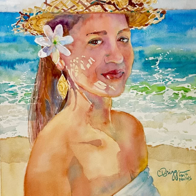 The Spirit of Aloha 14 x 10 Watercolor 800 copy Collections Cindy Briggs Art Watercolor Painting