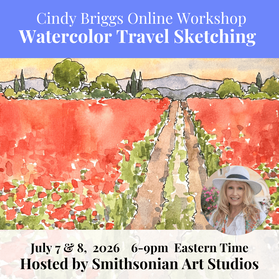 Online Workshops Other Organizations. Watercolor Journeys: Travel Sketching | Smithsonian Studio Arts Workshop Cindy Briggs Art Watercolor Painting