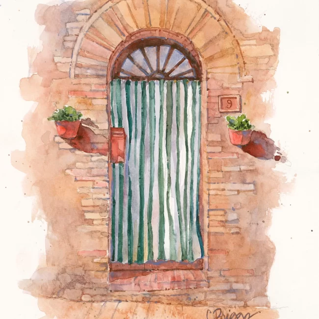 17 Tuscan Doorway 10 x 8 WC Collections Cindy Briggs Art Watercolor Painting