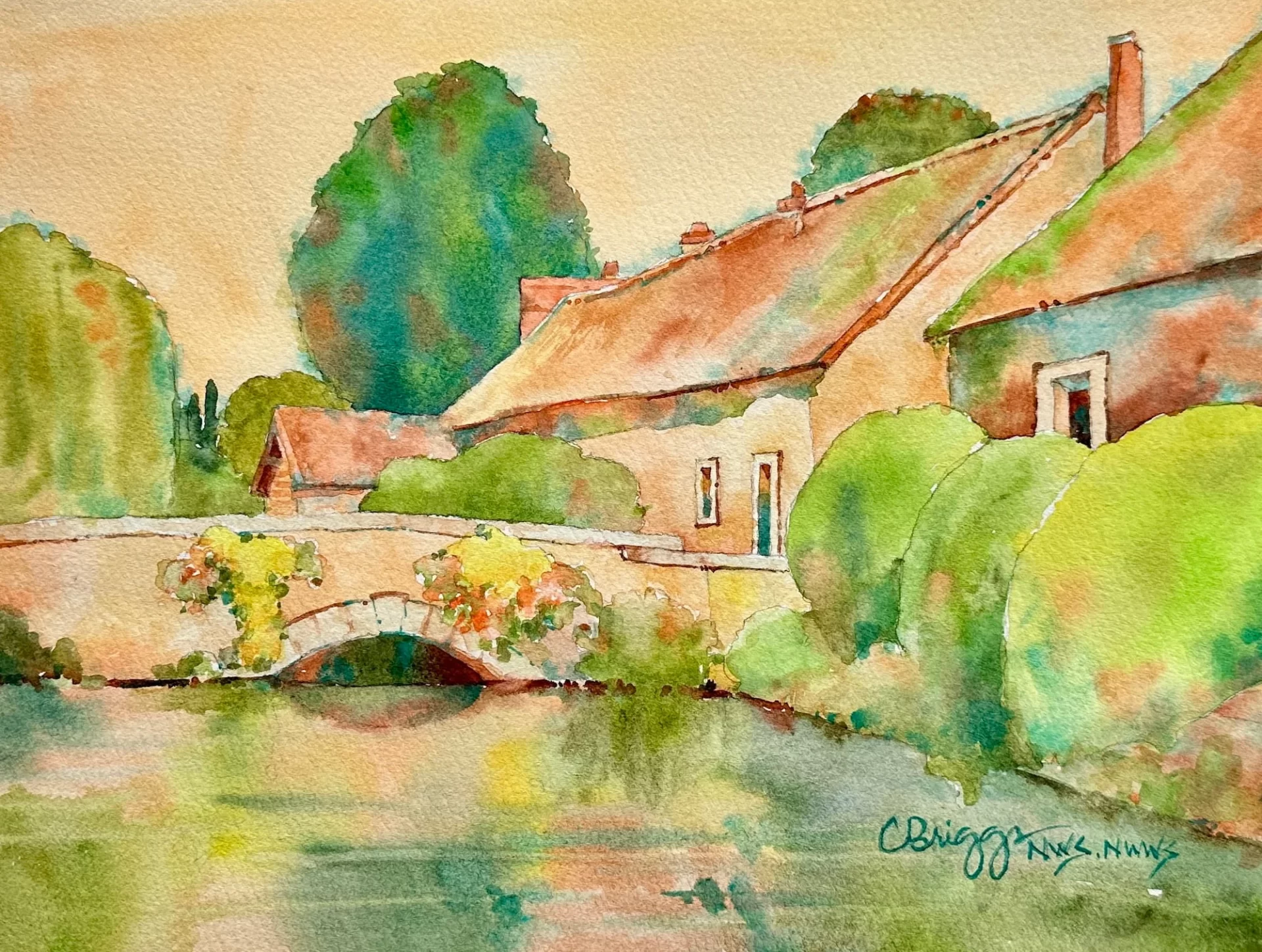 8 Near Giverny 9 x 12 WC copy Near Giverny WC Cindy Briggs Art Watercolor Painting